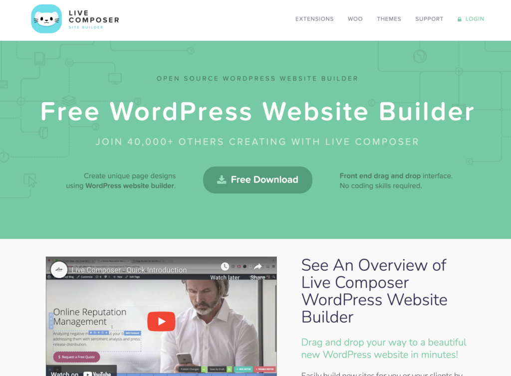 Live composer page builder
